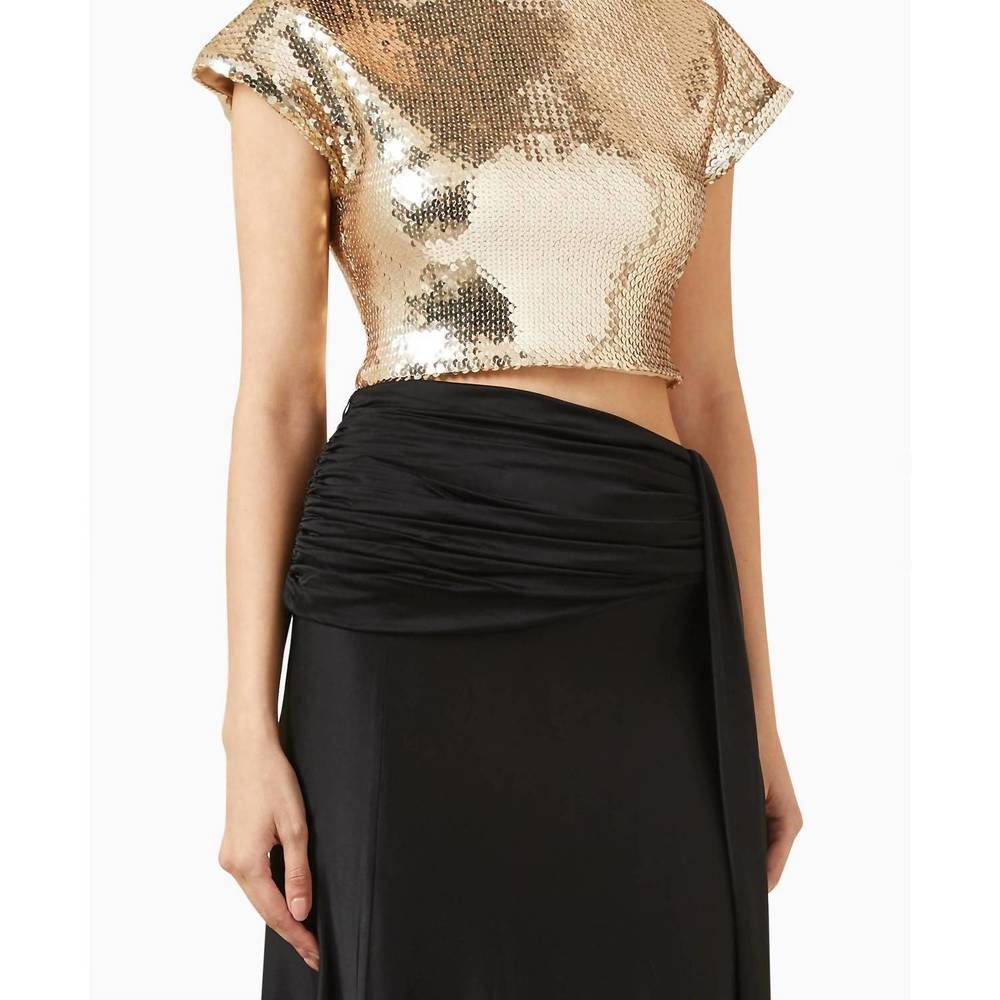 NEW RABANNE sequin crop top in gold